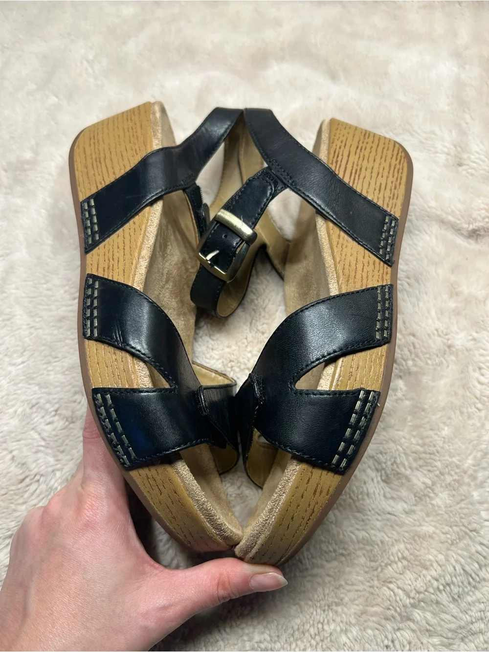 Dansko women's Laurie sandals black leather size 39 or US 9